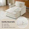 Modern Sofa Modular Sofa Couch Upholstered Corduroy, L - Shape Sectional Sofa With Side Storage Pockets For Living Room - Beige - Image 6