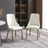 Modern Sponge-Filled Dining Chair, Solid Wood Metal Legs, Suitable For Restaurants, Living Rooms And Rooms (Set of 2) - White - Image 2