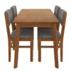 5 Pieces Rectangle Wooden Dining Table Set, Mid Century Modern Kitchen Table And 4 Upholstered Chairs For Home, Saving Space - Brown / Gray - Image 11