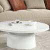 Zaid - Engineering Marble High Gloss Coffee Table - White - Image 5