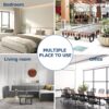 Round Glass Coffee Table Modern Cocktail Table With Tempered Glass Top & Sturdy Wood Base - Black - Image 9