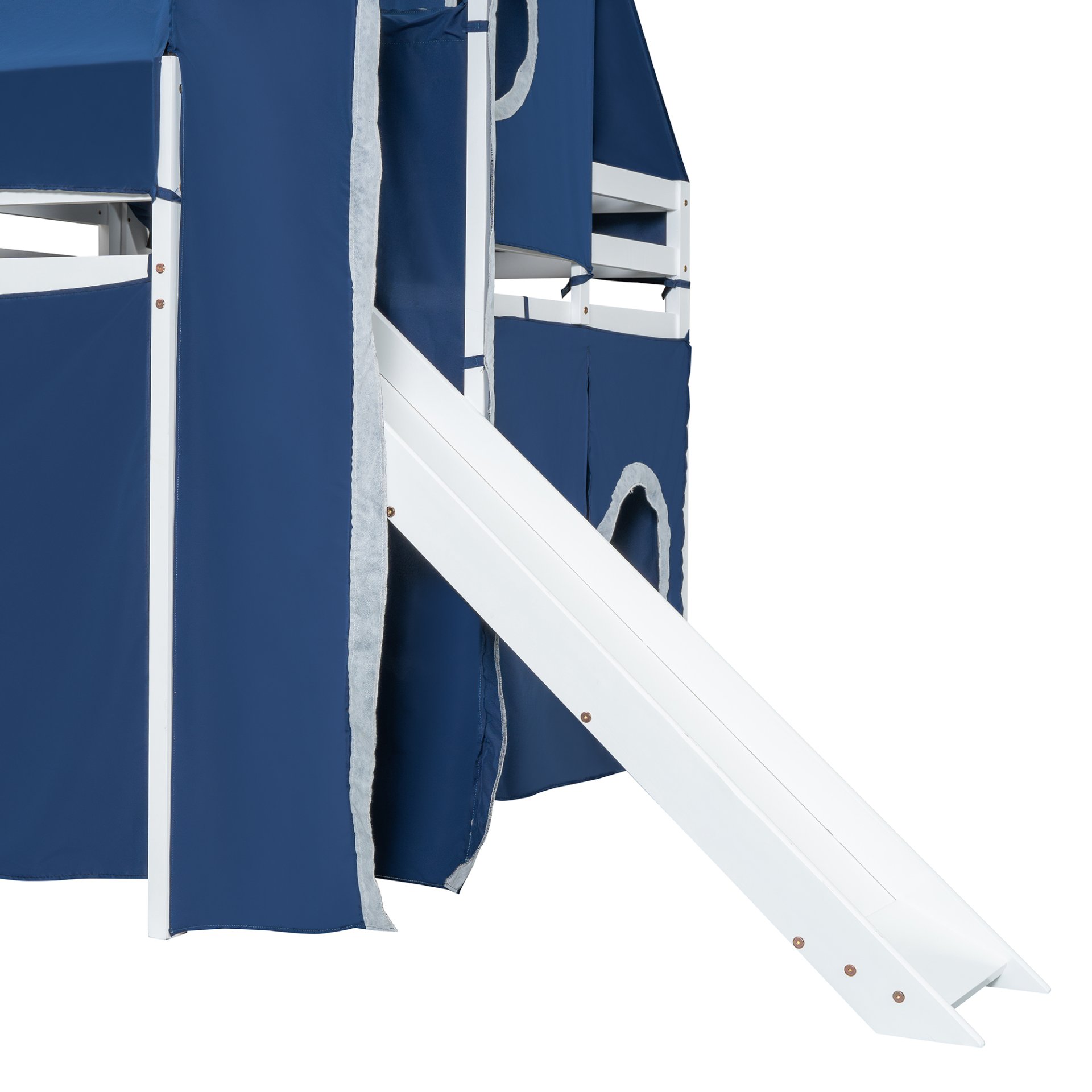 Full Size Loft Bed With Tent And Tower - Blue - Image 13