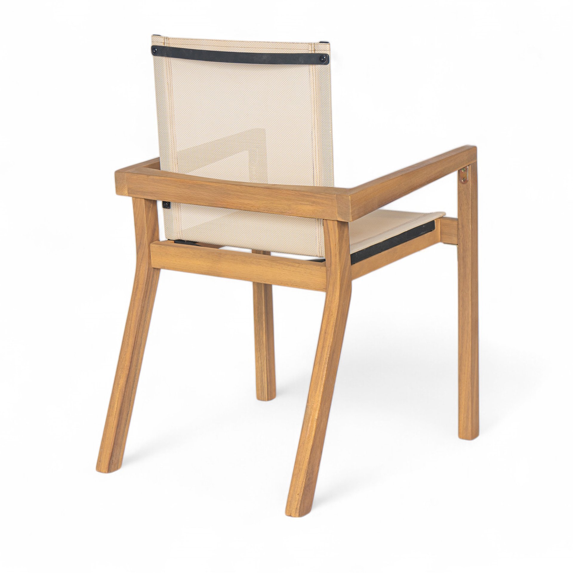 Belfast - Dining Chair (Set of 2) With Frame And Textile For Outdoor Use - Teak / Beige - Image 7