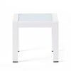 Contemporary Cape Coral Side Table With Tempered Glass Top - White - Image 4