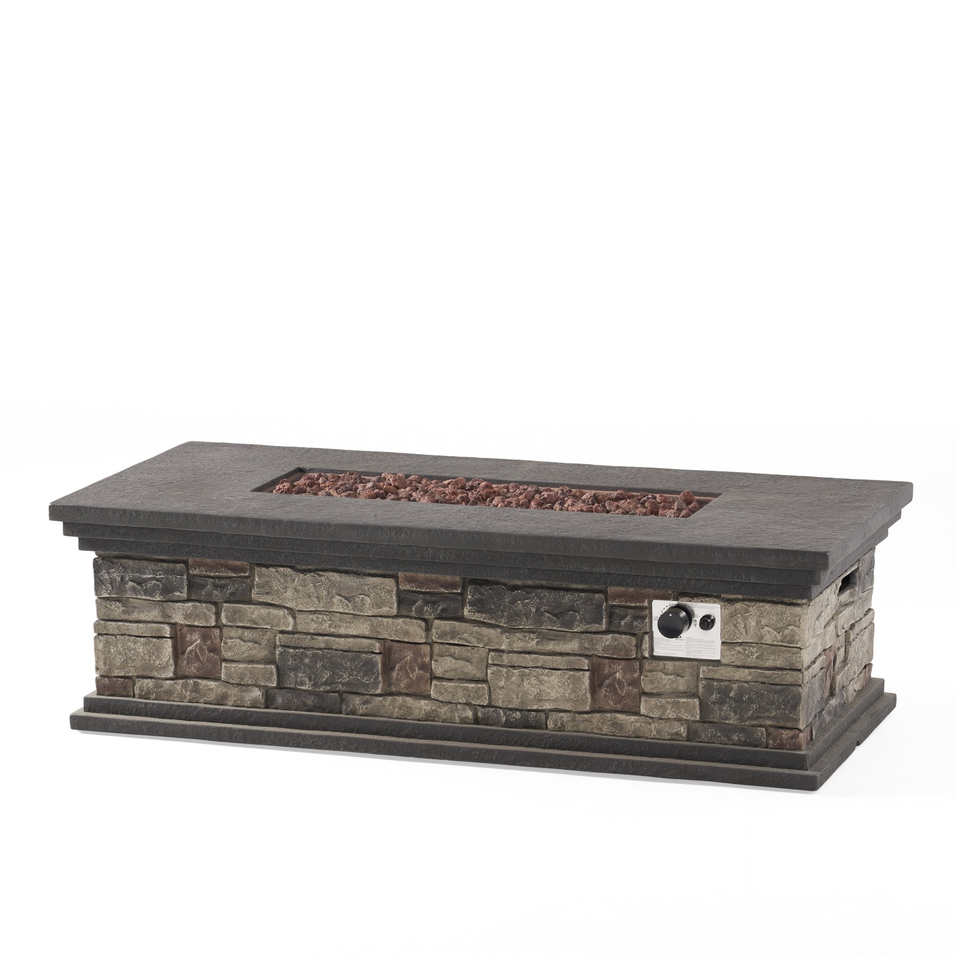 Contemporary Rectangle Fire Pit 50, 000 Btu Magnesium Oxide - Stone Gray - Image 10