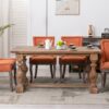Ultra Side Dining Chair,Thickened Fabric Chairs With Neutrally Toned Solid Wood Legs, Bronze Nail Head (Set of 2) - Orange - Image 15