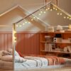 Full Size Bed House Frame With Shelves And Lights - White - Image 19