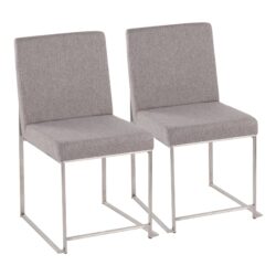 Fuji - Contemporary High Back Dining Chair (Set of 2) - Light Gray