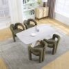 Contemporary Designed Velvet Upholstered Accent / Dining Chair - Olive - Image 12