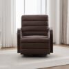 360° Swivel Accent Chair With Armrests, Comfy Lounge - Brown - Image 4