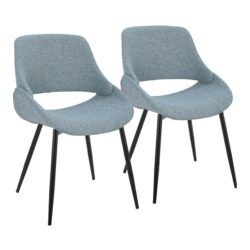 Fabrico - Mid-Century Modern Dining Chair (Set of 2) - Black / Blue