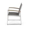 Poetic - Outdoor Dining Chair With Faux Wood Arms And Aluminum Frame (Set of 2) - Gray - Image 7