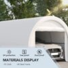 Outsunny - 10' x 16' Carport, Heavy Duty Portable Garage Storage Tent With Large Zippered Door, Anti-Uv Pe Canopy Cover For Car, Truck, Boat, Motorcycle, Bike, Garden Tools, Outdoor Work - White - Image 8
