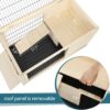 Wooden Rabbit Hutch Indoor Bunny House For Small Animals With Plastic Tray - Natural - Image 4
