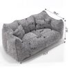 Comfortable Dual Beanbag Chair With High Resilience Foam Core For 2 People - Gray - Image 3