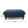 Madrid - Tufted Ottoman Footrest And Coffee Table Stand - Navy Blue - Image 3
