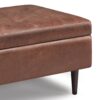 Shay - Mid Century Small Coffee Table Storage Ottoman - Distressed Saddle Brown - Image 6