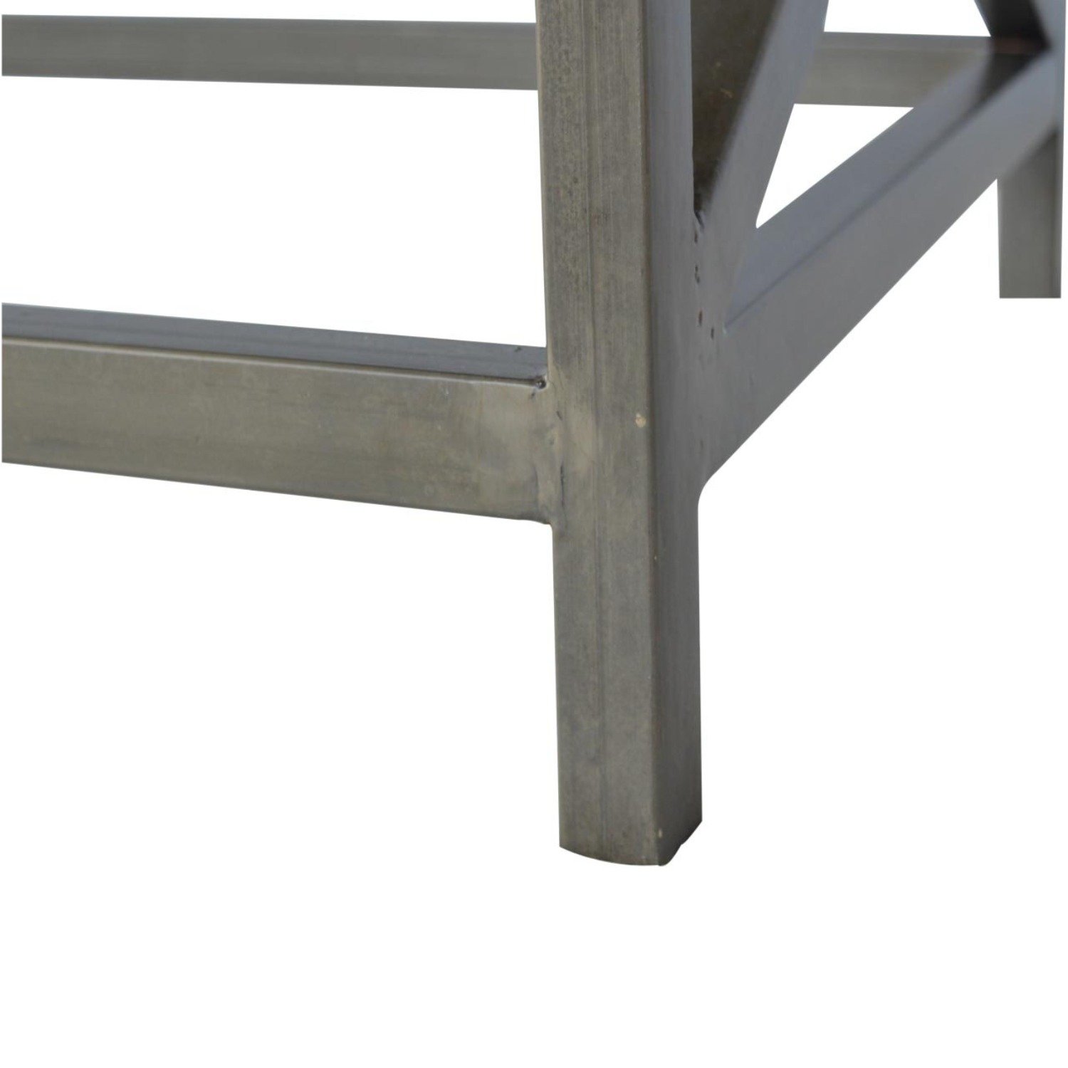 Industrial Cross Metal Coffee Table - Pewter - Image 7