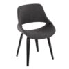 Fabrico - Mid-Century Modern Dining Chair (Set of 2) - Charcoal / Black - Image 2