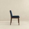 Laura - Linen Dining Chair (Set of 2) - Dark Blue / Dark Brown - Image 5