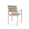 Dreamlan - Outdoor Aluminum Dining Chair With Faux Wood Seat (Set of 2) - Natural / Silver - Image 9