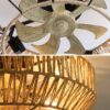 20" New Boho Caged Ceiling Fan With Enclosed Rattan 6 Speeds Remote Control Reversible Dc Motor For Living Room - Rattan - Image 4