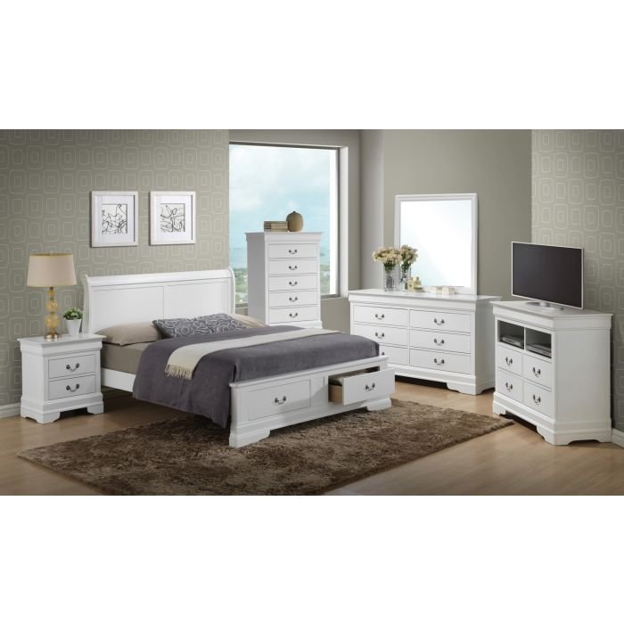 Louis Phillipe - King Storage Bed - White - Image 5