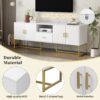 Modern TV Stand For TV Up To 70", TV Cabinet With 1 Drawer, 2 Cabinets And Metal Legs, Handles And Anti-Tip Device For Living Room - White - Image 18