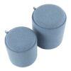 Tray - Contemporary Nesting Ottoman Set - Blue / Natural - Image 2