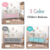 Kids Bookcase With Collapsible Fabric Drawers, Children's Book Display, Toy Storage Cabinet Organizer - White / Pink - Image 21