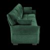 Elegant 3 Seater Sofa Set & Pillows Frame, High Rebound Cushions - Textured Green - Image 7