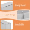 Kids Wooden Toy Box Storage With Safety Hinged Lid For Ages 2+ - Gray - Image 14