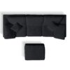 Cloud L Shape Modular Sectional Sofa With Ottoman, 3 Seater Convertible Couch - Black - Image 16