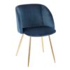 Fran - Contemporary Chair (Set of 2) - Gold / Blue - Image 2