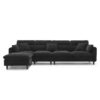 Modern Convertible Sectional Sofa L Shaped Reversible Couch Set With Free Pillows 5 Seat Cloud With Ottoman - Black - Image 24