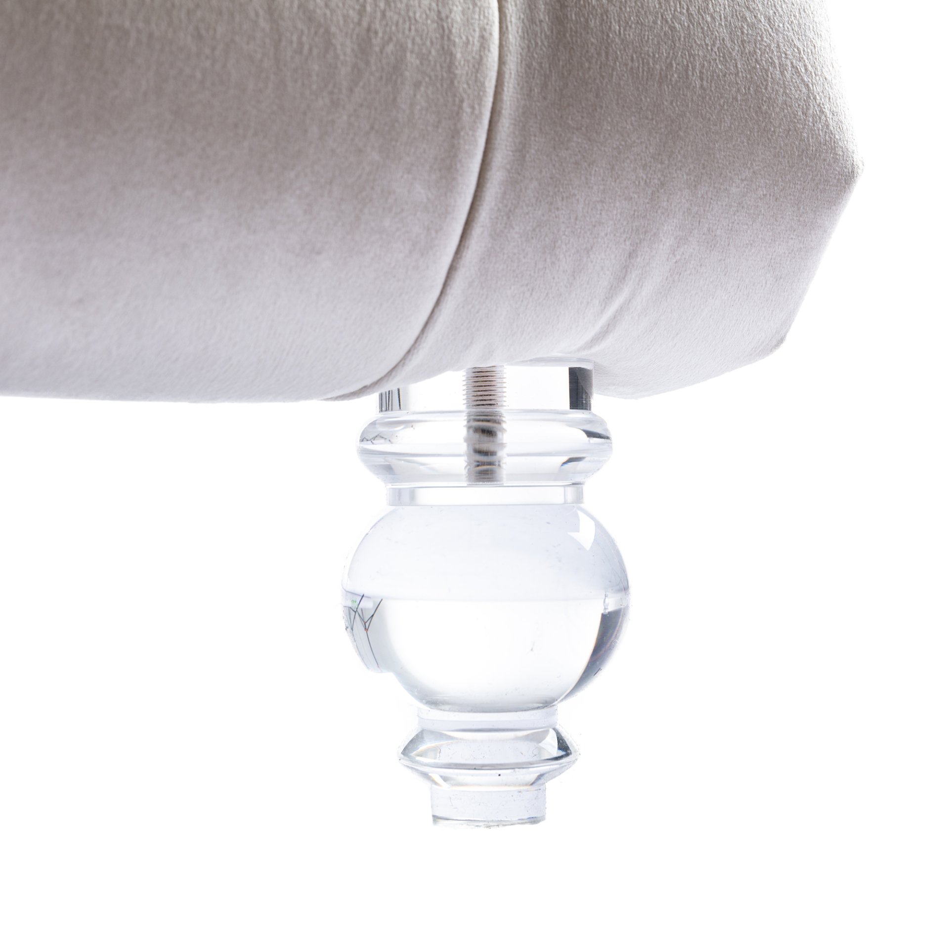 Velvet Chaise Lounge Indoor, Button Tufted Upholstered Chair With Pillow - Beige - Image 17