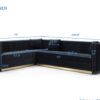 Contemporary Vertical Channel Tufted Velvet Sectional Sofa For Living Room With 4 Pillows - Black - Image 7