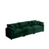 Mid Century Modern Corduroy 3 Seater Sectional Sofa With Arm And Throw Pillows - Green - Image 6