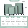 Luggage 4 Piece Lightweight Suitcase With Rotating Wheels, 24" And 28" With Tsa Lock, (16/20/24/28) - Olive Green - Image 3