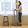 Movable Adjustable Bar Table Pub Table 360 Swivel Counter Bar Height Aluminum Star Base Movable For Stand Desk Bistro Table Dining Room Home Kitchen Table - Natural Wood - Image 6