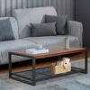 Console Coffee Table With Reclaimed Wood Finish, For Living Room - Natural - Image 2