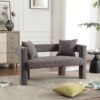 Modern Loveseat Sofa, Comfy Upholstered 2 Seater Sofa, Small Loveseat Accent Couch For Leisure Areas - Gray - Image 3