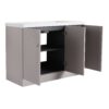 Modern 48" Freestanding Bathroom Vanity With White Resin Sink & Soft Close Cabinet Doors - Khaki - Image 7