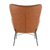 Izzy - Industrial Lounge Chair / Ottoman Set - Black / Camel - Image 4