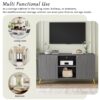 Modern TV Stand For TVs Up To 55", Entertainment Center Media Console, Adjustable Shelf, Metal Legs, Handles And Anti-Tip Device For Living Room - Gray - Image 7