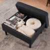 Upholstered Armchair And Storage Ottoman Set, Comfortable Single Sofa With Cup Holders And Tufted Detailing, Ideal For Living Room Or Bedroom - Dark Gray - Image 16