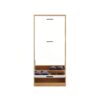 Freestanding Shoe Storage Cabinet With 3 Flip Drawers - White / Natural - Image 22