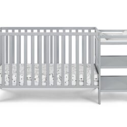 Palmer - 3 In 1 Convertible Crib, Changer Combo - Gray