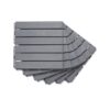10 Piece Interlocking Deck Tiles Striped Pattern, Square Acacia Hardwood Outdoor Flooring For Patio, Bancony, Pool Side - Light Gray - Image 19