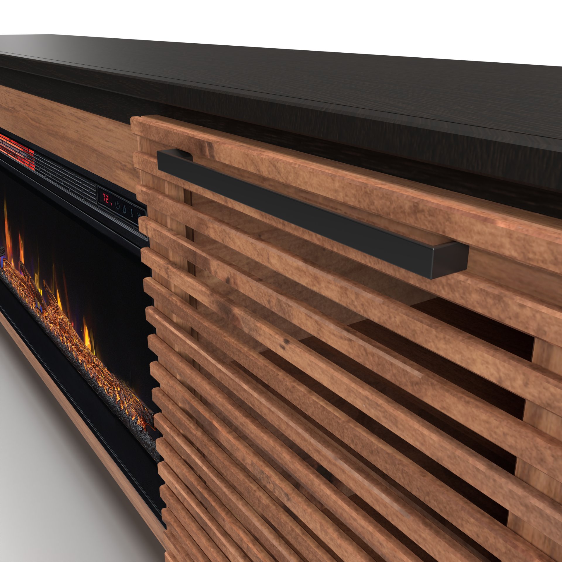 Graceland - Fireplace TV Stand Console For TVs Up To 100" - Black, Bourbon - Image 15